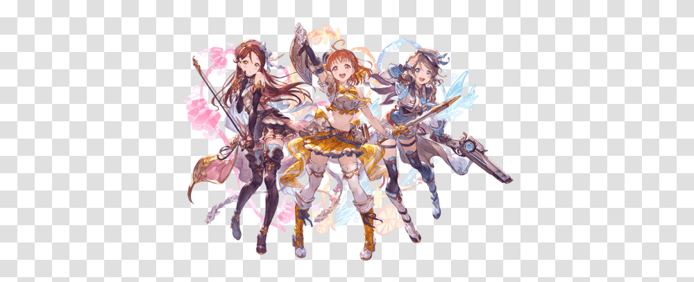 Aqours Second Years Granblue Fantasy Wiki Granblue Fantasy Love Live Event, Figurine, Person, Human, Crowd Transparent Png