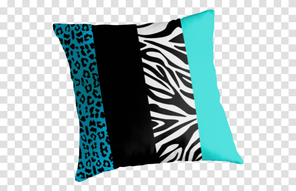 Aqua Blue Zebra And Leopard Animal Print Stripes Tela De Leopardo Roja Comprar, Pillow, Cushion, Tie, Accessories Transparent Png