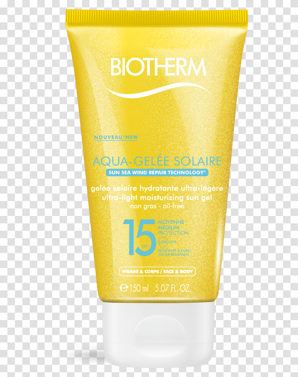 Aqua Gelee Solaire Spf 15 Biotherm, Bottle, Book, Sunscreen, Cosmetics Transparent Png