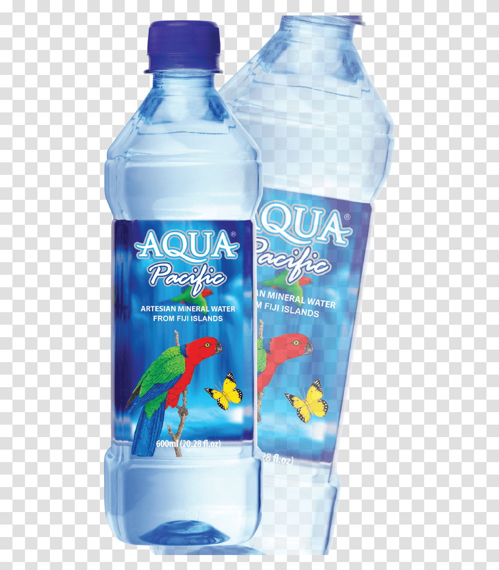 Aqua Pacific Natural Fijian Mineral Water Plastic Bottle, Bird, Animal, Water Bottle, Beverage Transparent Png