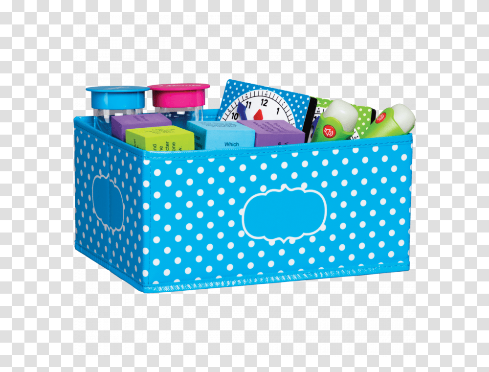 Aqua Polka Dots Small Storage Bin Hand Made Bags Step By Step, Texture, Plastic, Basket, Rug Transparent Png