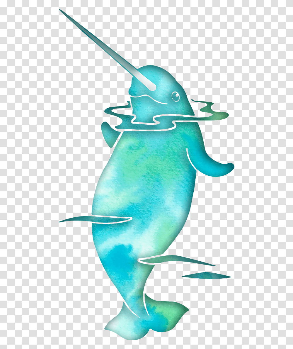 Aqua Sea Narwhal Body Pillow Fish, Animal, Mammal, Bird, Sea Life Transparent Png