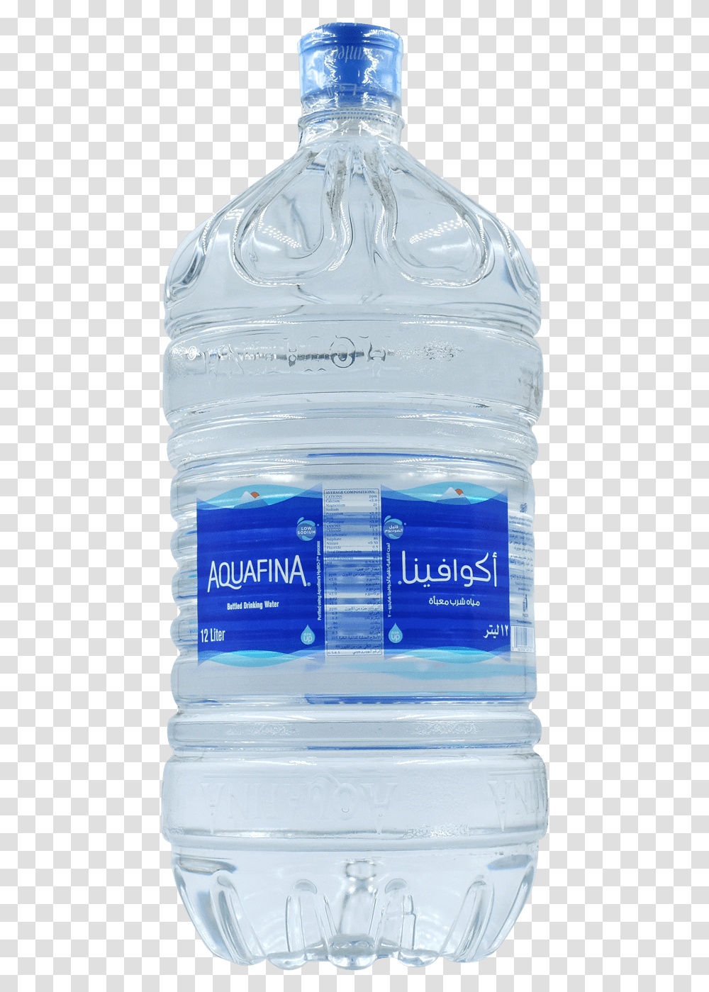 Aquafina Drinking Water 12 Liters, Bottle, Milk, Beverage, Mineral Water Transparent Png