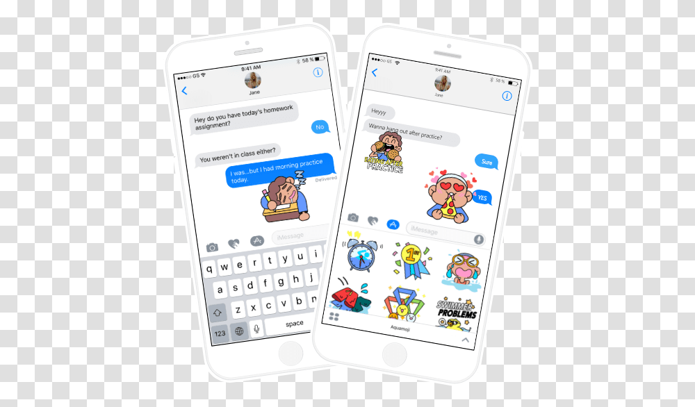 Aquamoji Free Swim Stickers & Emojis By Swimoutletcom Iphone, Text, Mobile Phone, Electronics, Cell Phone Transparent Png