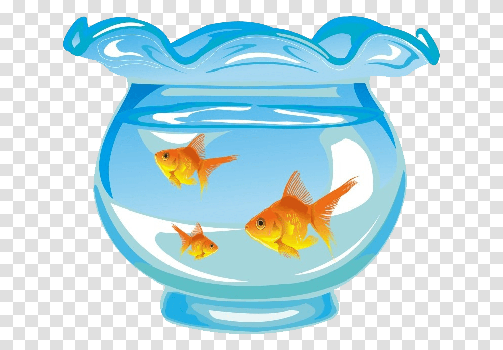 Aquarium Fish Tank Cartoon Fish In Tank Cartoon, Animal, Goldfish Transparent Png
