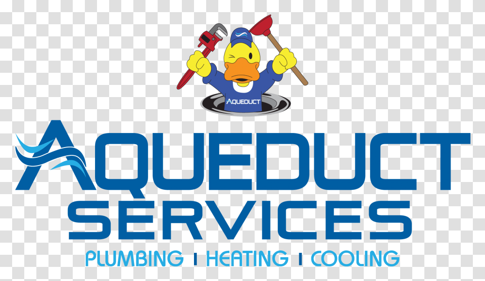 Aqueduct Services Plumbing Heating Amp Cooling Logo Cartoon, Apparel, Alphabet Transparent Png