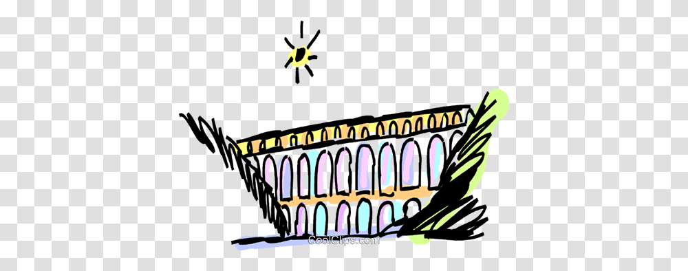 Aqueducts Royalty Free Vector Clip Art Illustration, Building, Architecture, Housing, Plant Transparent Png
