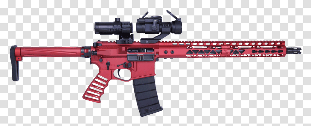 Ar15 Ar 15 Furniture Kit Red, Gun, Weapon, Weaponry, Rifle Transparent Png