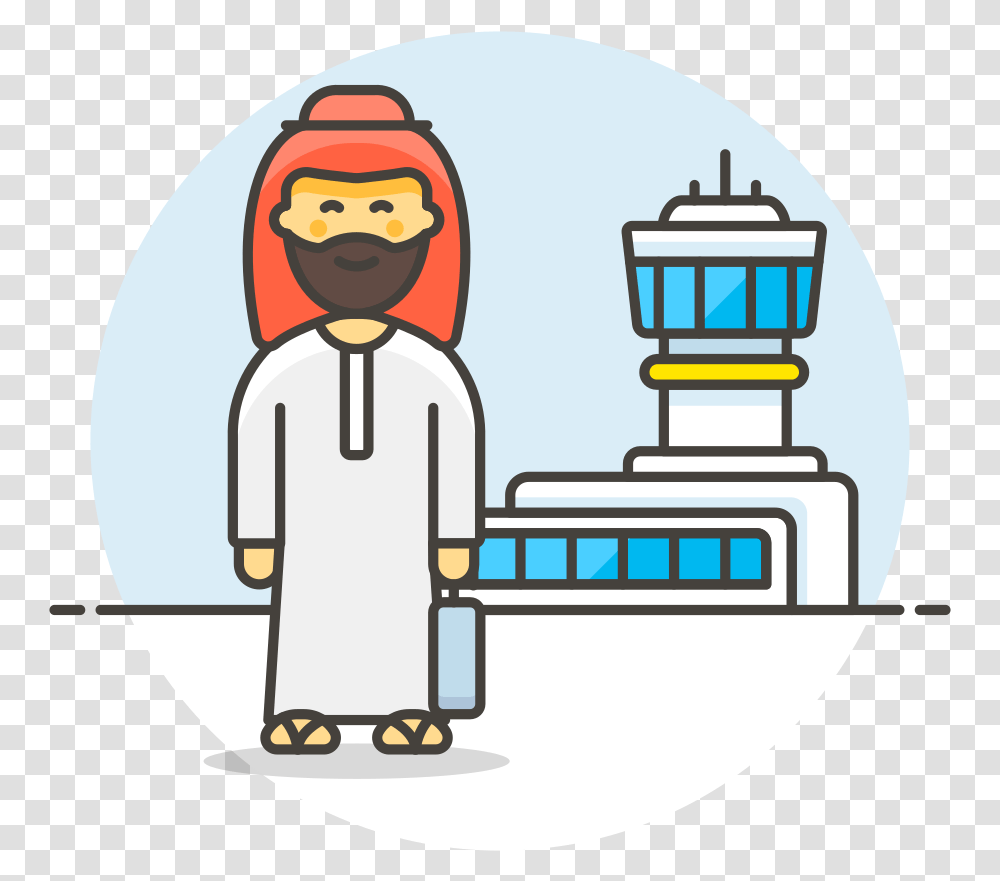 Arab Male Travel Icon Cartoon, Security, Robot, Tower Transparent Png