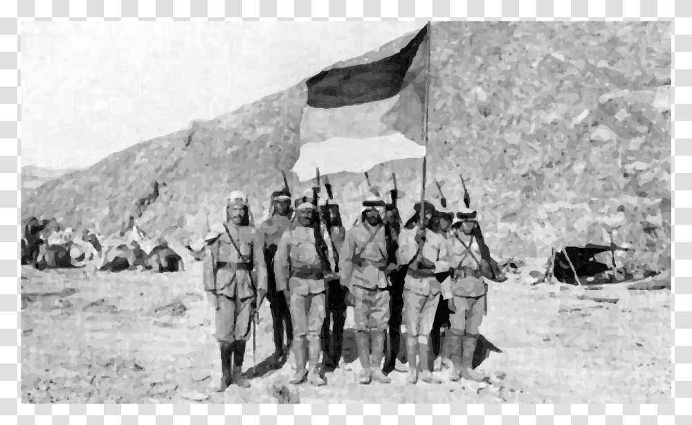 Arab Revolt 1916 Clip Arts Arab Revolt 1916 Flag, Person, Military, Military Uniform, Army Transparent Png