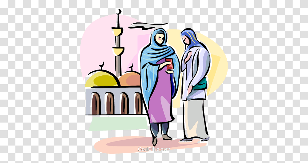 Arab Women Wearing Hijab Royalty Free Vector Clip Art Illustration, Person, Drawing, Female Transparent Png