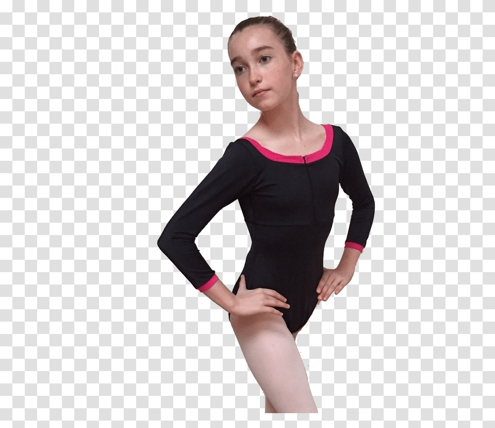 Arabesque Leotard With Mesh, Sleeve, Apparel, Long Sleeve Transparent Png
