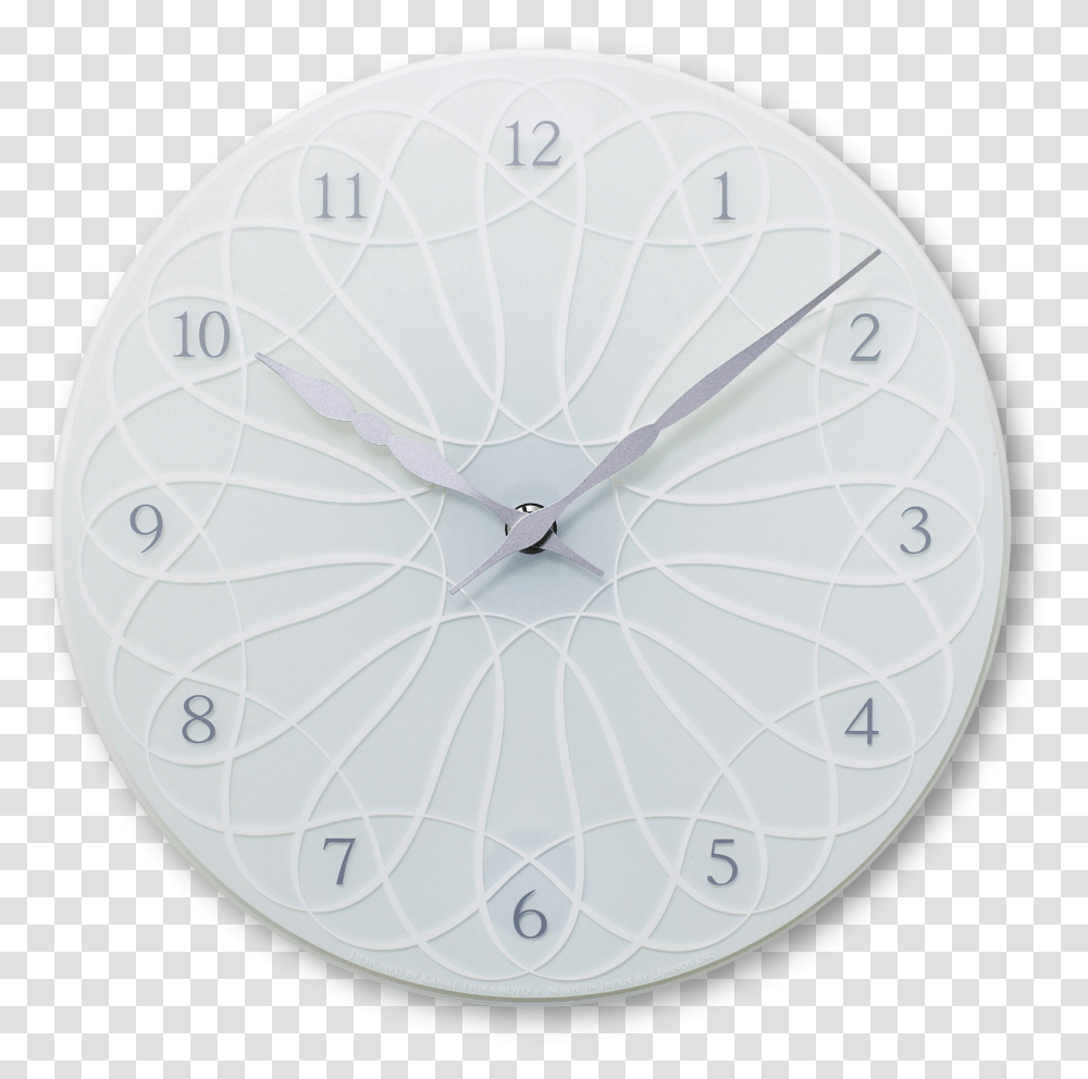 Arabesque White Wall Clock, Analog Clock Transparent Png