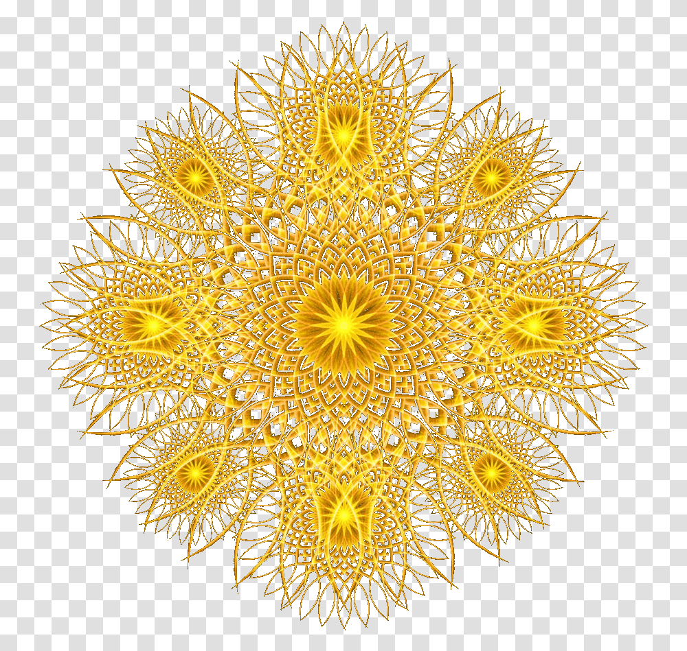 Arabic Gold Flower, Ornament, Pattern, Fractal, Chandelier Transparent Png