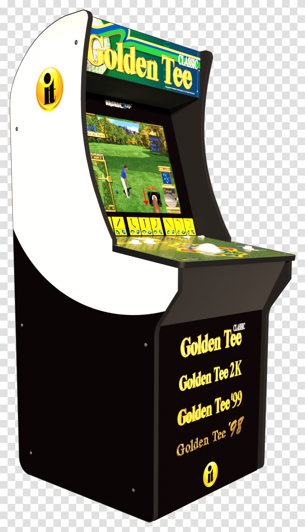 Arcade Cabinet Golden Tee Arcade, Arcade Game Machine, Person, Human, Lighting Transparent Png