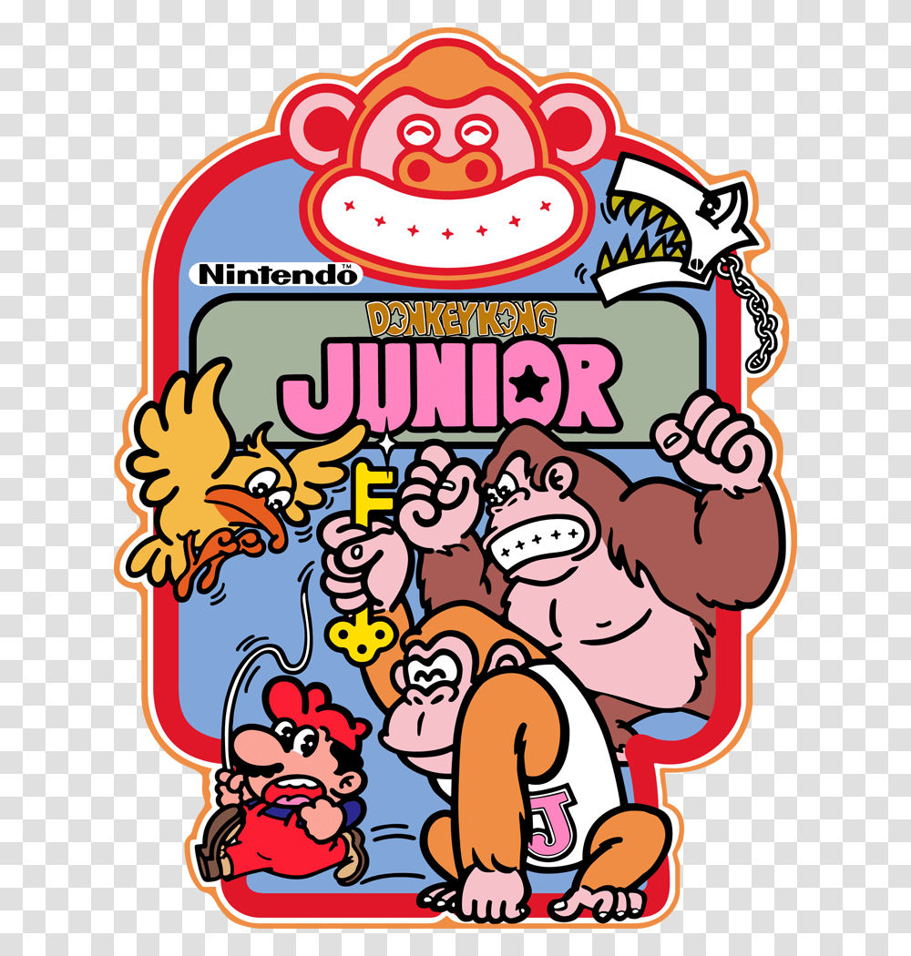 Arcade Side Art Donkey Kong Jr Mario, Label, Advertisement, Poster Transparent Png