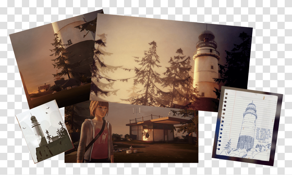 Arcadia Bay Christmas Tree, Person, Human, Lighthouse, Tower Transparent Png