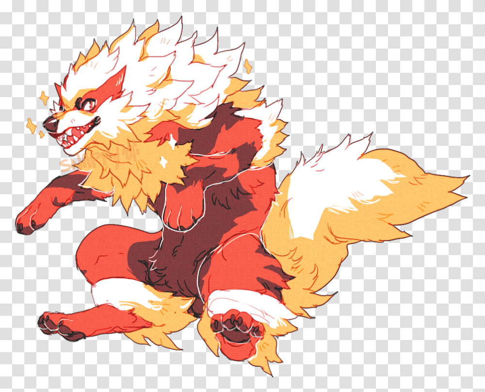 Arcanine By Snap Snaps Character Designillustration Big Pokemon Fire Type, Dragon, Bonfire, Flame, Person Transparent Png