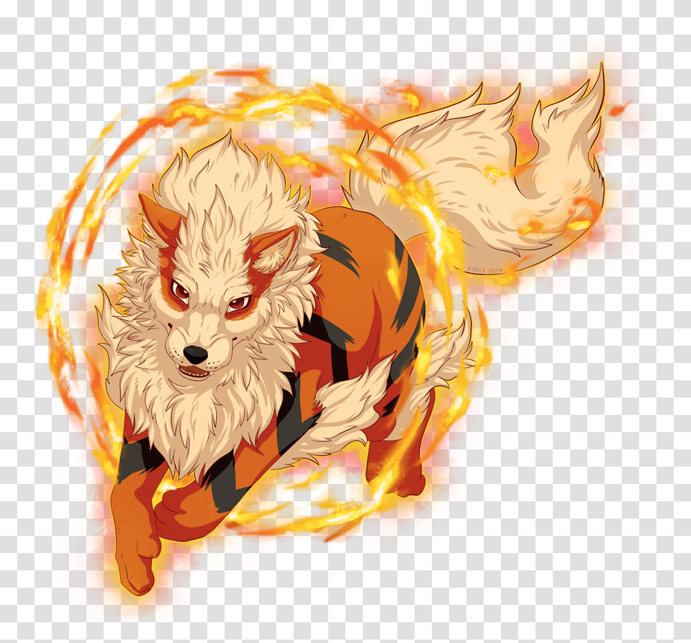 Arcanine Used Flame Charge Arcanine Pokemon Fan Art, Mammal, Animal, Painting, Cat Transparent Png