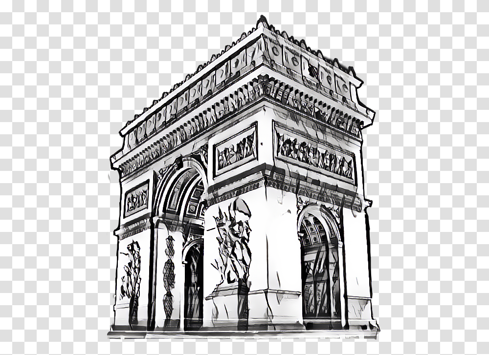 Arcdetriomphe Paris Shadesofgray Sticker Freetoedit Triumphal Arch, Architecture, Building, Arched, Urban Transparent Png