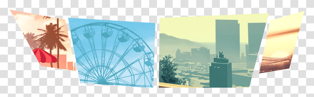 Arch, Ferris Wheel, Amusement Park, Outdoors, Advertisement Transparent Png
