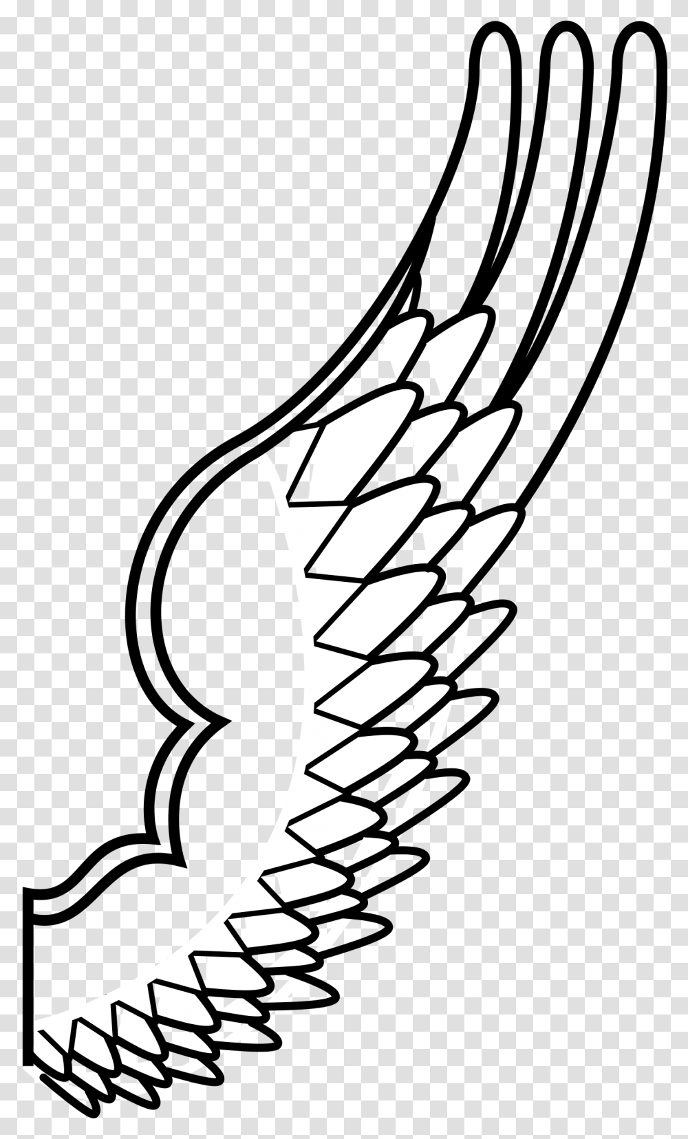 Archaic Drawing Of A Bird Wing Icons, Arrow, Stencil Transparent Png
