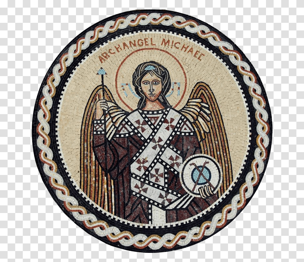 Archangel Saint Michael Mosaic Icon St Michael The Archangel Icon Circle, Rug, Art, Logo, Symbol Transparent Png