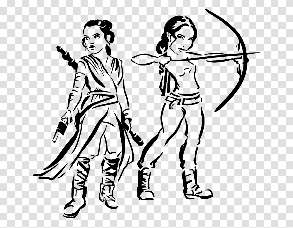 Archer Katniss Hunger Bow Games Drawing Arrow Hunter Bow And Arrow Drawing, Gray, World Of Warcraft Transparent Png
