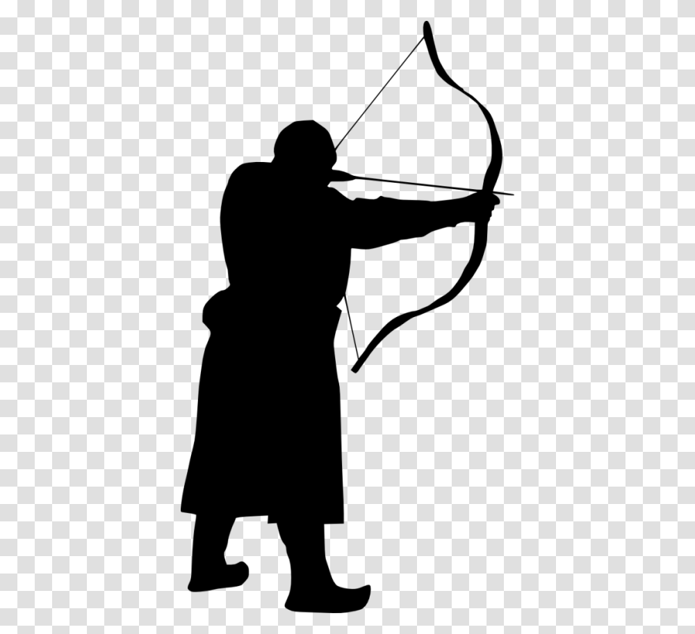 Archer Silhouette, Person, Human, Bow, Archery Transparent Png
