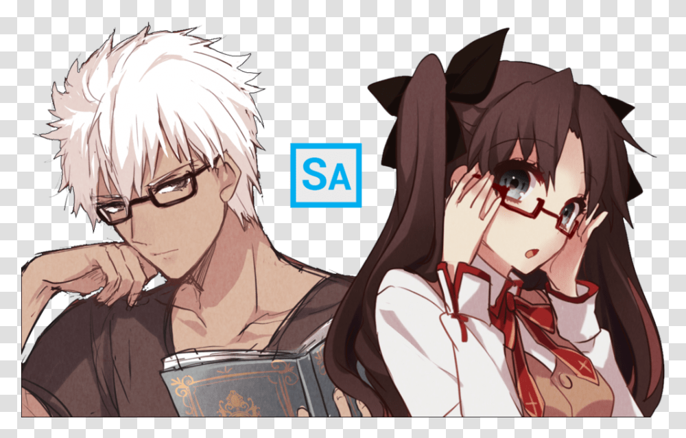 Archer X Rin Fate, Manga, Comics, Book, Person Transparent Png