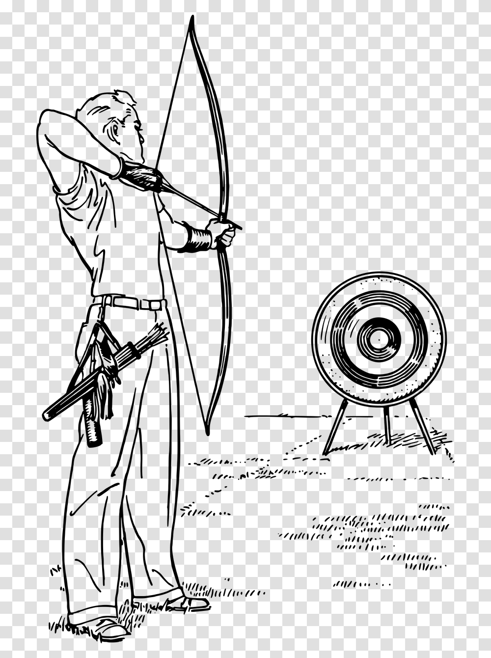 Archery Clipart Black And White, Gray, World Of Warcraft Transparent Png