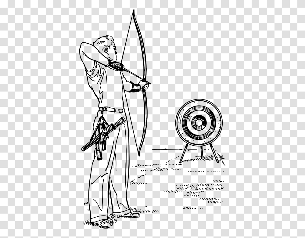 Archery Clipart Black And White, Gray, World Of Warcraft Transparent Png