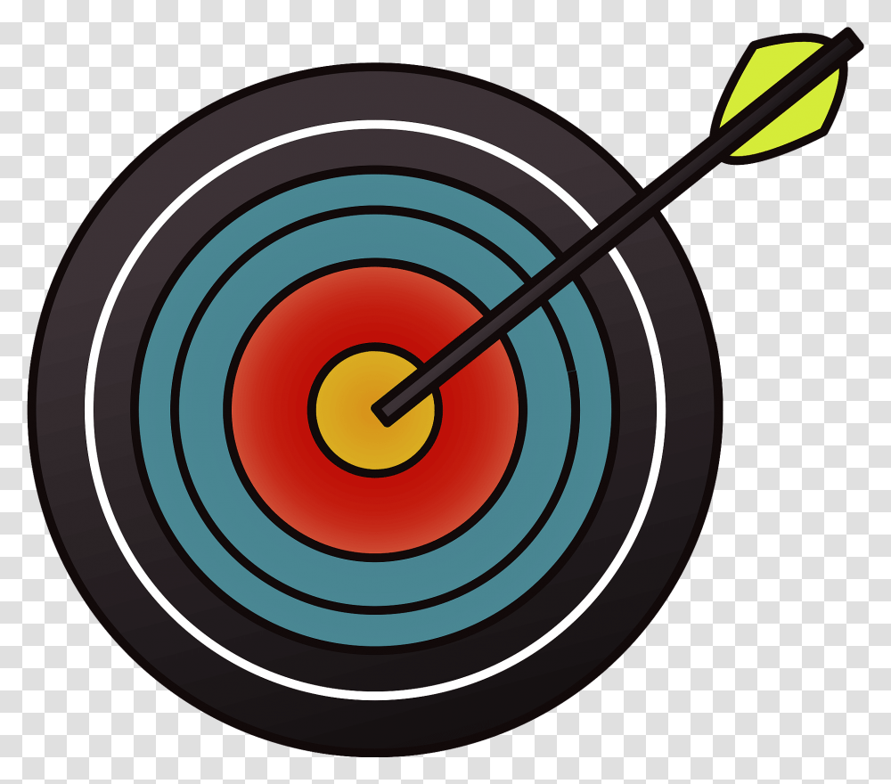 Archery Target With Arrow In The Bullseye Clipart Free Archery Clip Art Target, Game, Darts Transparent Png