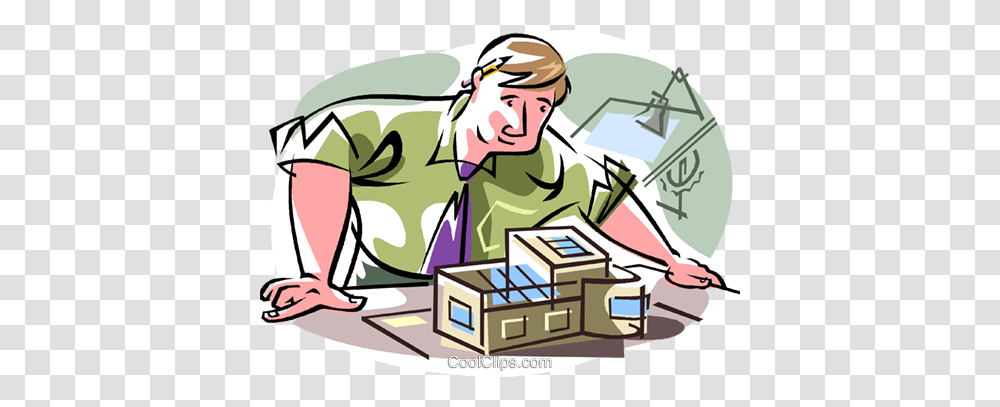 Architect Designing Home Royalty Free Vector Clip Art Illustration, Book, Doctor, Video Gaming Transparent Png