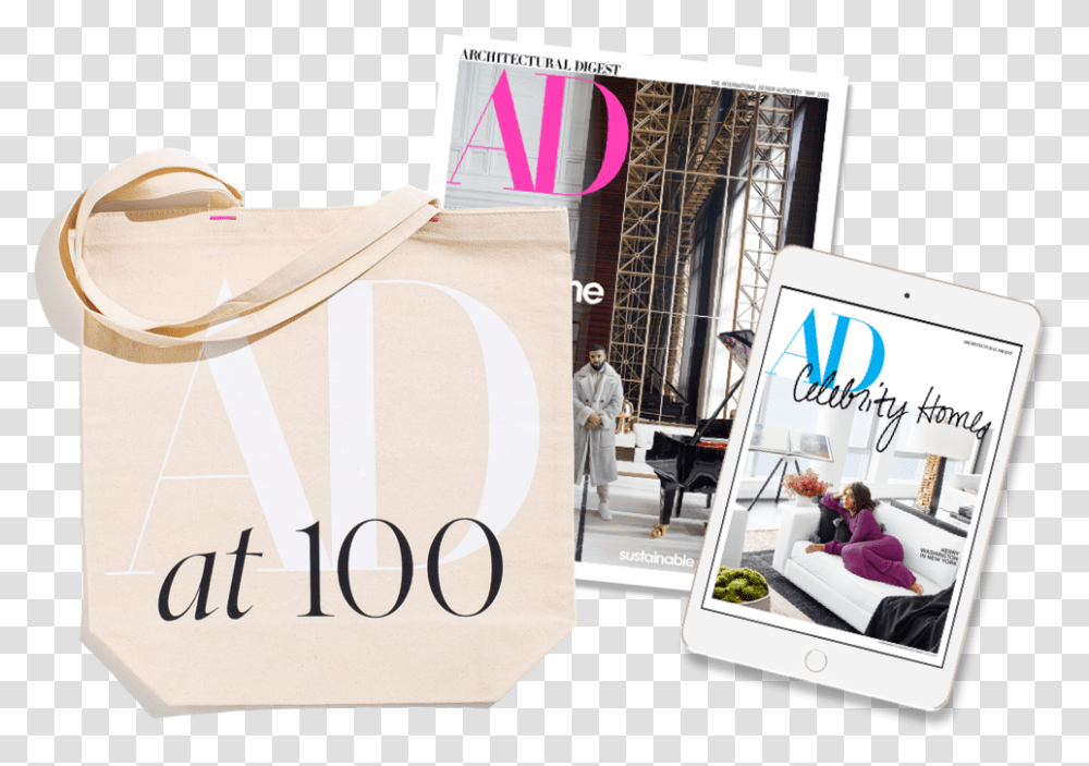 Architectural Digest Magazine Subscription Smartphone, Person, Human, Bag, Advertisement Transparent Png