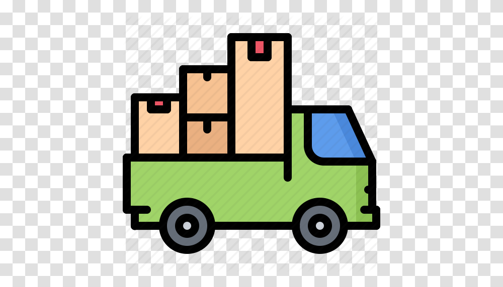 Architecture Box Estate House Logistics Real Truck Icon, Van, Vehicle, Transportation, Bus Transparent Png