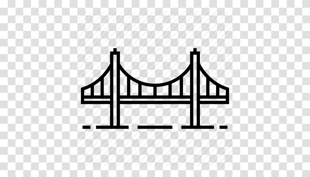 Architecture Cable Golden Gate Bridge Landmark Structure, Silhouette, Fence Transparent Png