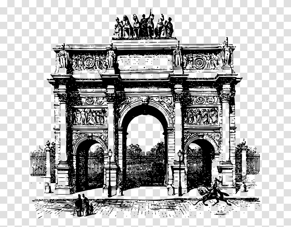 Arco Del Triunfo Europa Europeo Francia Francs Construction Arc De Triomphe, Gray, World Of Warcraft Transparent Png
