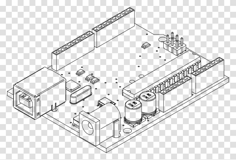 Arduino Uno Isometric Art Arduino Uno Black And White, Gray, World Of Warcraft Transparent Png