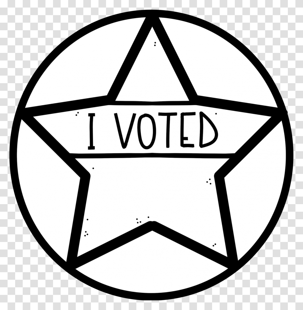 Are You Ready To Vote Here's A Button You Could Use Voted Clipart Black And White, Logo, Trademark, Star Symbol Transparent Png