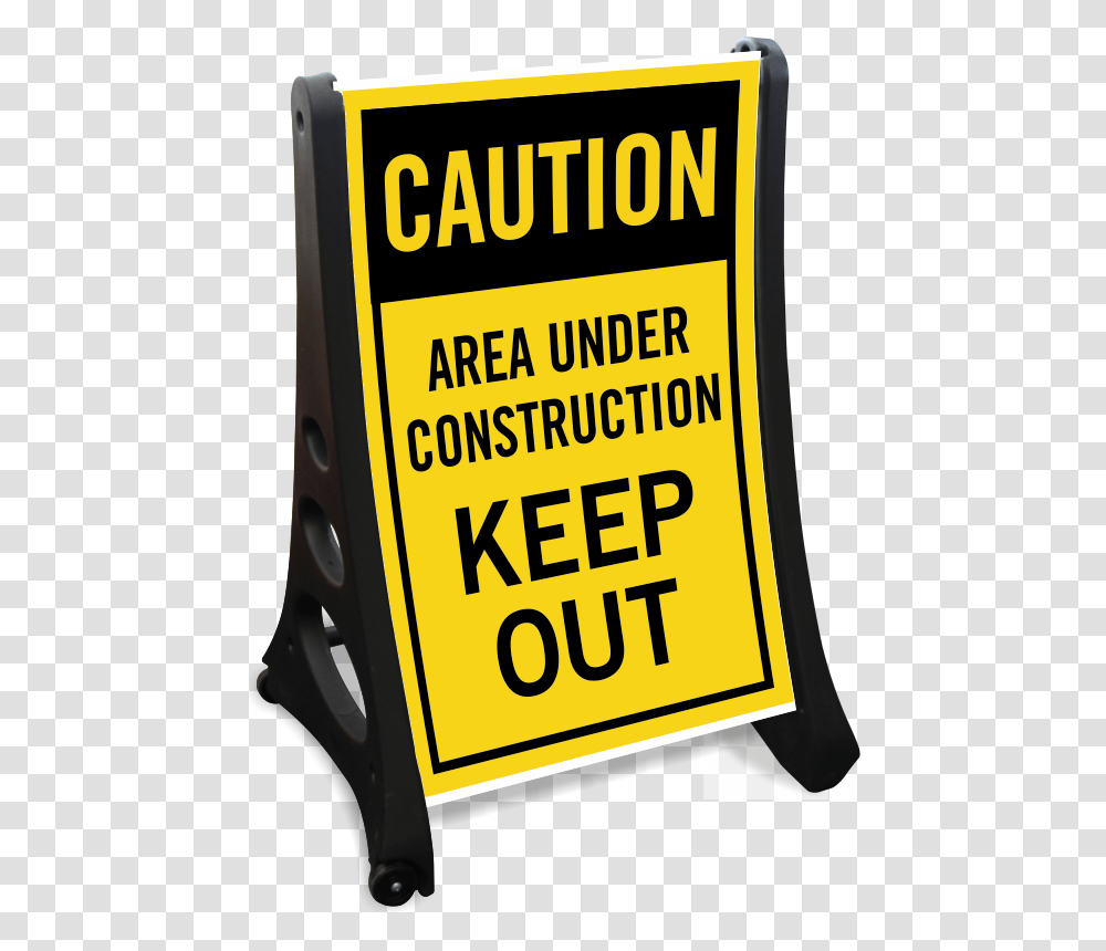 Area Under Construction Keep Out Caution Sidewalk Sign Sku K, Road Sign, Word Transparent Png