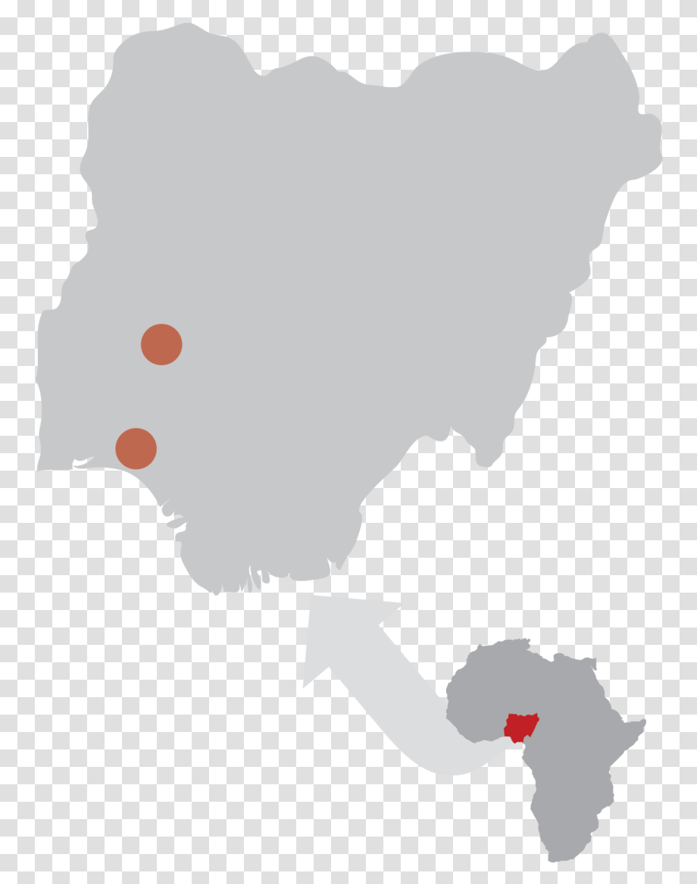 Areas In Nigeria Being Impacted By Hands At Work Editable Map Of Nigeria For Powerpoint, Person, Human, Silhouette, People Transparent Png