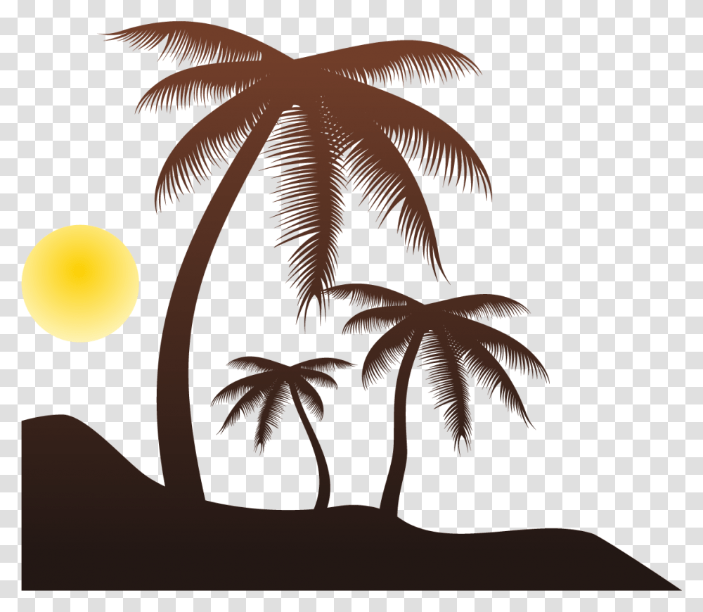 Arecaceae Silhouette Tree Clip Art Palm Tree Silhouette, Plant, Nature, Outdoors, Night Transparent Png