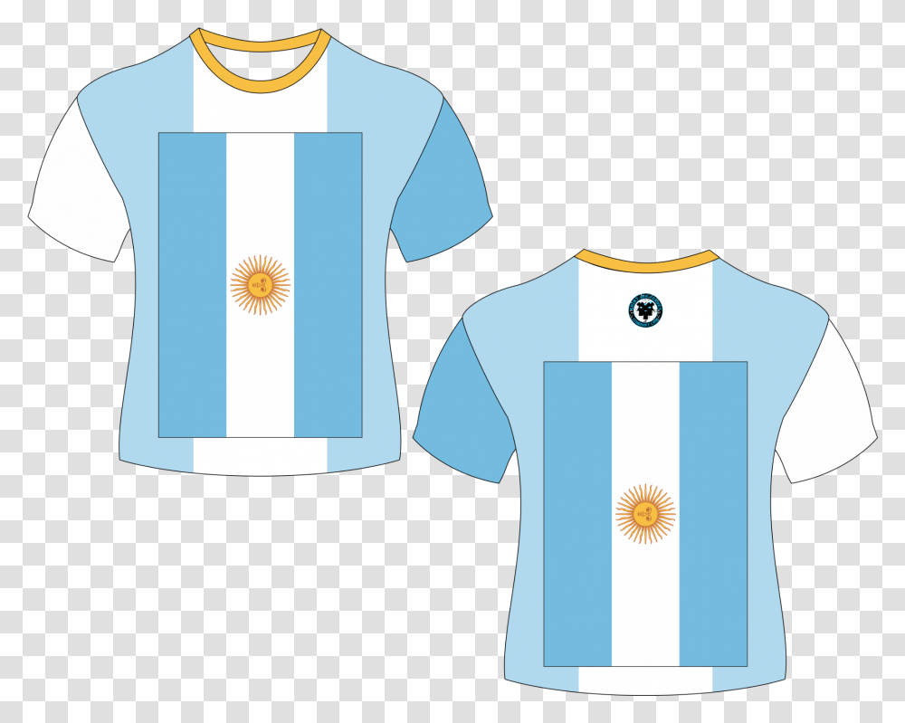 Argentina Country Flag Shirt Illustration, Clothing, Apparel, Jersey, T-Shirt Transparent Png