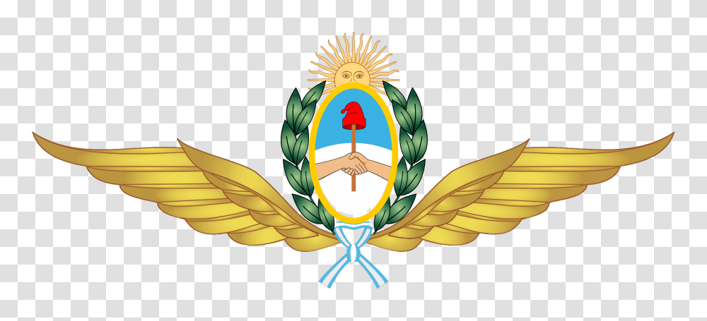Argentine Airforce Wings Emblem, Logo, Trademark, Pattern Transparent Png