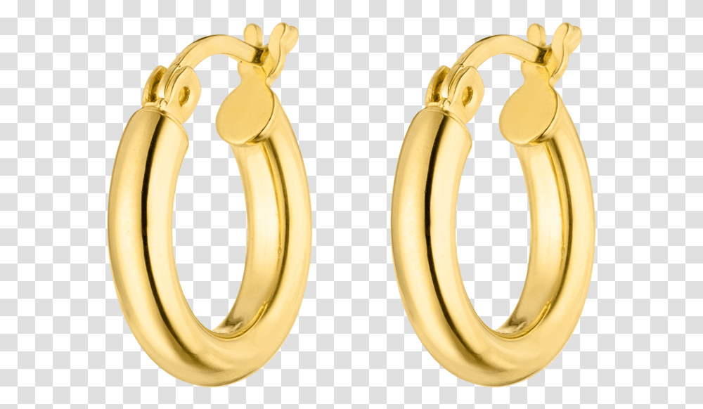 Argola De Ouro Media, Gold, Earring, Jewelry, Accessories Transparent Png