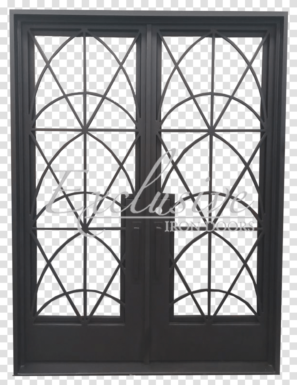 Argonne Square Double Iron Door, French Door, Window, Grille, Gate Transparent Png