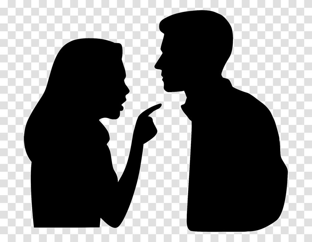 Argument Divorce Enabling Family Man And Woman Arguing Silhouette, Female, Photography, Face Transparent Png