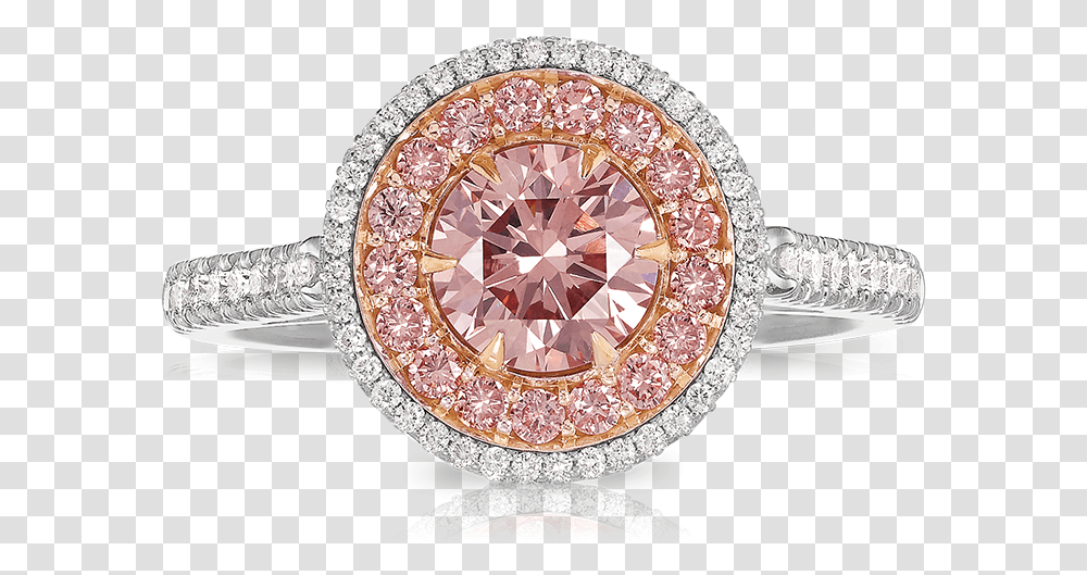 Argyle Pink Diamond Double Halo Vault Ring Ring, Gemstone, Jewelry, Accessories, Accessory Transparent Png