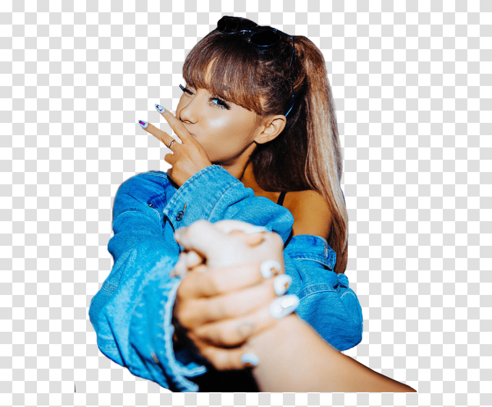 Ariana Grande Aesthetic Blue, Finger, Person, Sunglasses, Female Transparent Png